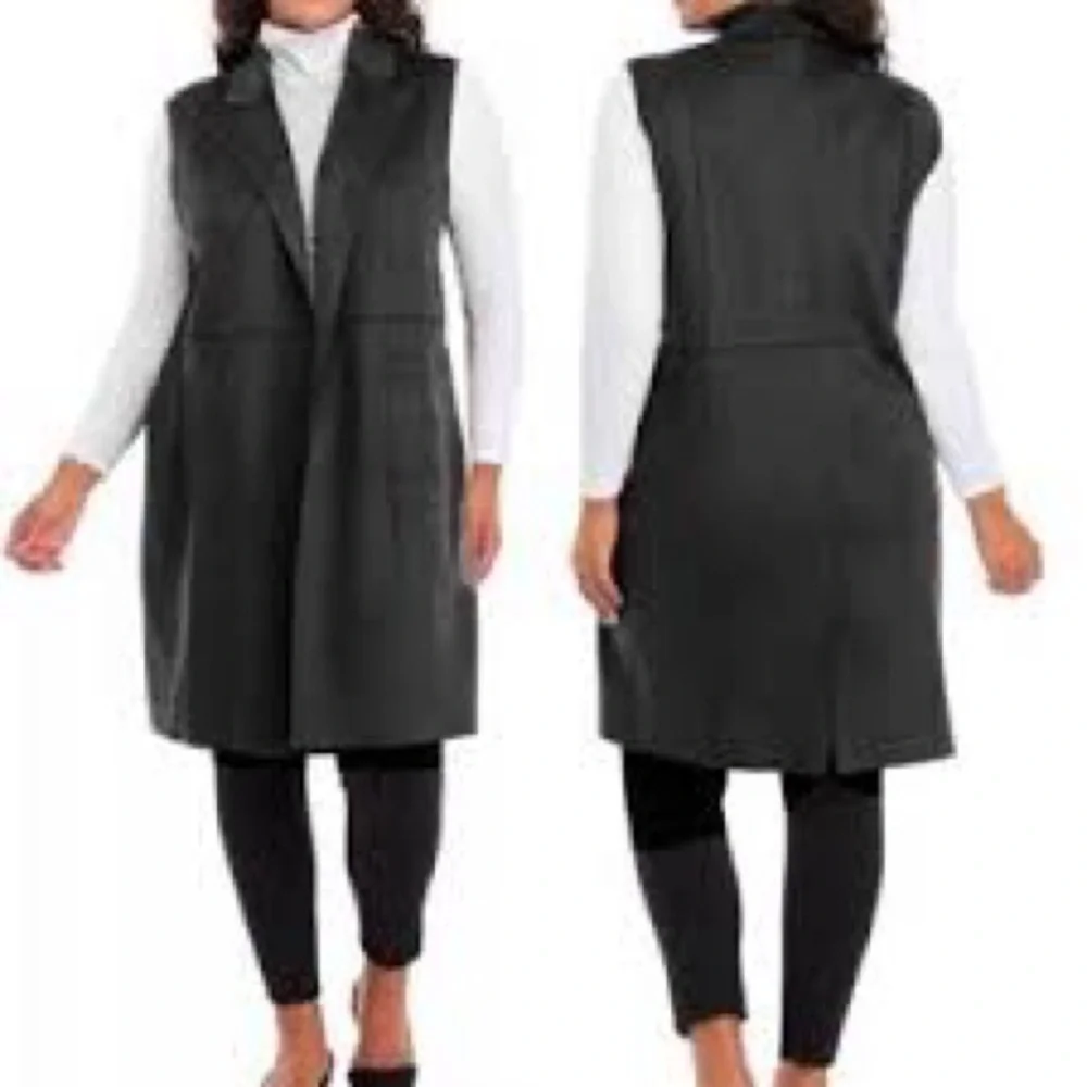 Philosophy Plus Size Faux Suede Vest Size 2X color Ash Smoke